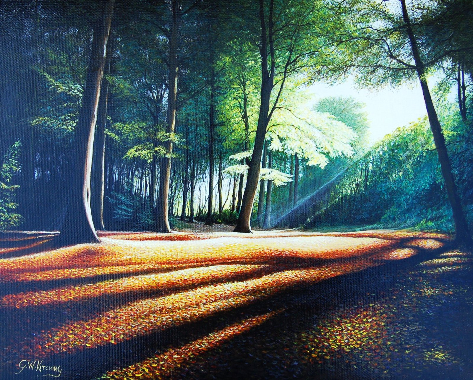 Long Shadows, oil on canvas painting by George Kitching