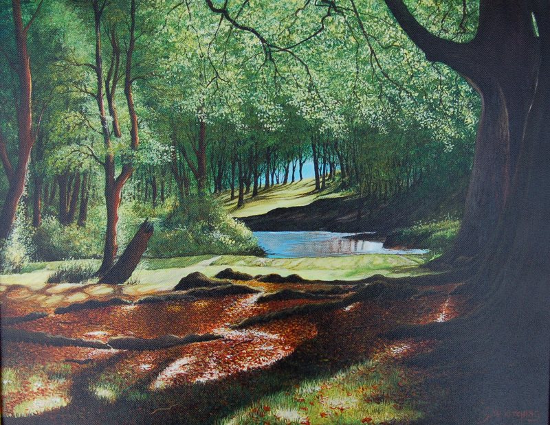 New Forest, oil on canvas painting by George Kitching