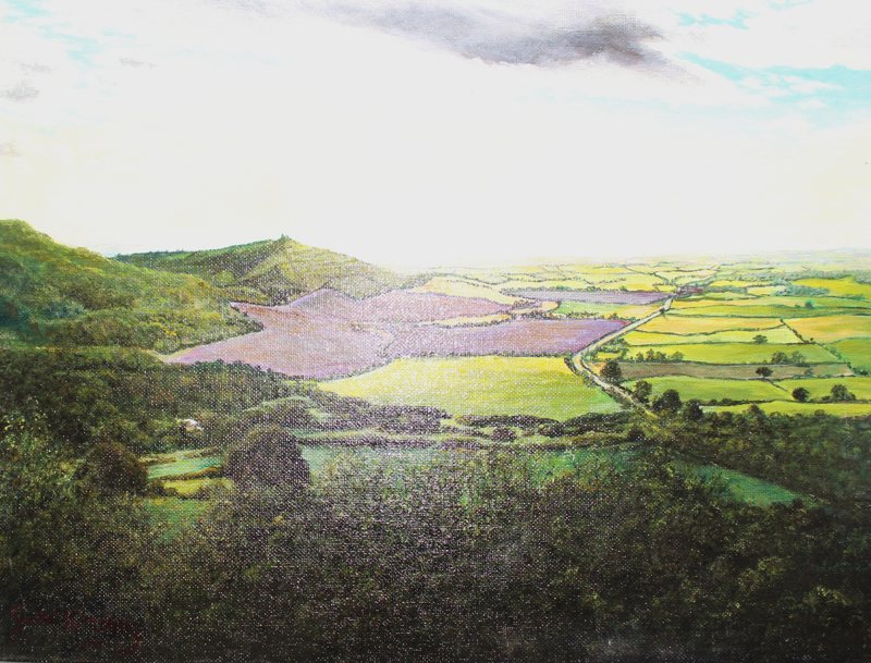 View from Sutton Bank, acrylic on board painting by George Kitching