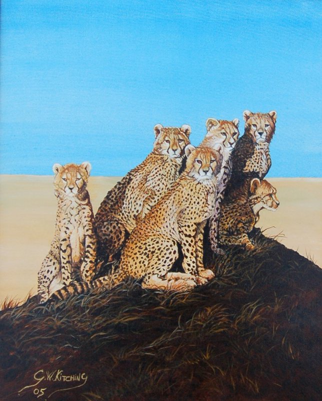 Waiting for Mum, oil on canvas painting by George Kitching